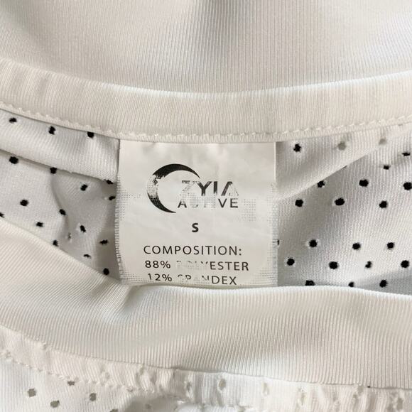 Zyia Active Tank Top Sleeveless Cream Perforated Women's S - Picture 4 of 6